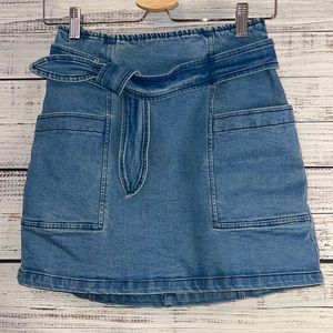 Francesca’s Blue Denim Mini Skirt with pockets Size Small